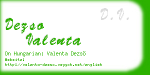 dezso valenta business card